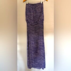 Cynthia Rowley striped blue mesh lined maxi dress beach cover-up Small